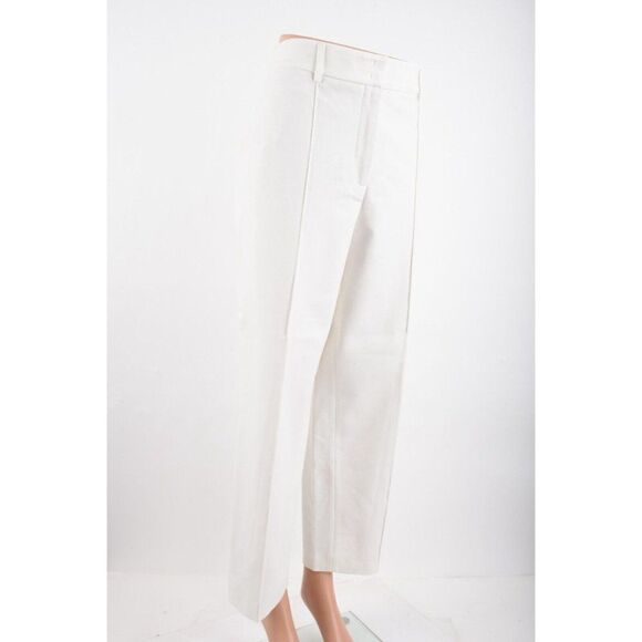 Akris Punto Womens Ferry Pants Trousers Cream Red Side Stripe EU 46 US 14 NWT - Picture 2 of 7